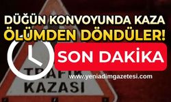 Düğün konvoyunda kaza: Ölümden döndüler!