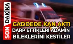 Cadde karıştı: Bileklerini kestiler