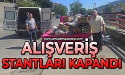 Alışveriş stantları kapandı