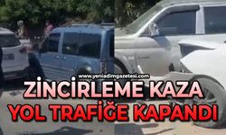 Zincirleme kaza: Yol trafiğe kapandı