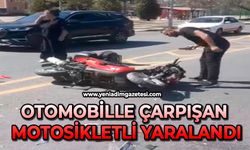 Otomobille çarpışan motosikletli yaralandı