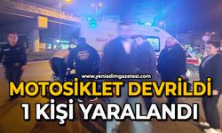 Motosiklet devrildi: 1 yaralı