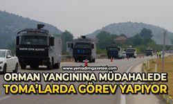 Orman yangınına müdahalede TOMA'lar da görev yapıyor