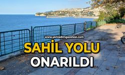 Sahil yolundaki korkuluklar onarıldı