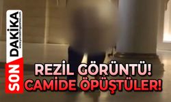 Rezil görüntü: Camide öpüştüler!