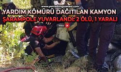 Yardım kömürü dağıtılan kamyon şarampole yuvarlandı: 2 ölü, 1 yaralı