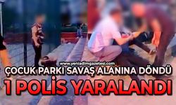 Çocuk parkı savaş alanına döndü: 1 polis yaralandı