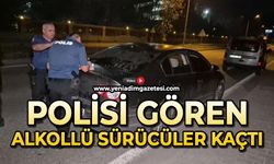 Polisi gören alkollü sürücüler kaçtı