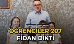 Öğrenciler 207 fidan dikti
