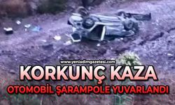 Kontrolden çıkan otomobil şarampole yuvarlandı
