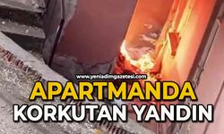 Apartmanda korkutan yangın