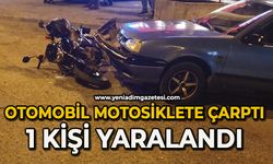 Otomobil motosiklete çarptı: 1 yaralı