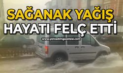 Sağanak hayatı felç etti: Sokaklar göle döndü