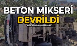 Beton mikseri devrildi