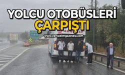 Otobüsler çarpıştı, yolcular ıslanmamak için bagaj kapaklarını açtılar