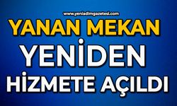 Yanan mekan yeniden hizmete açıldı