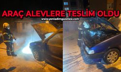 Araç alevlere teslim oldu