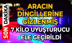 Aracın dingillerine gizlenmiş 7 kilo uyuşturucu ele geçirildi
