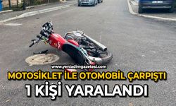 Motosiklet ile otomobil çarpıştı: 1 kişi yaralandı