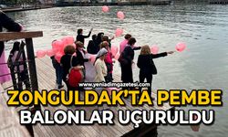 Zonguldak’ta pembe balonlar uçuruldu