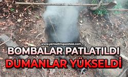 Bombalar patlatıldı dumanlar yükseldi