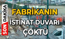 Fabrikanın istinat duvarı çöktü