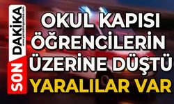 Okulun kapısı öğrencilerin üstüne düştü: Yaralılar var