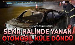 Seyir halindeki otomobil alev alev yandı