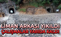 Liman arkası yıkıldı: Çalışmalar yarıda kaldı