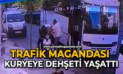 Trafik magandası kuryeye dehşeti yaşattı