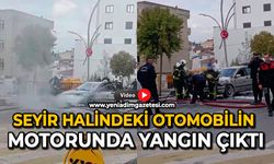Seyir halindeki otomobilin motorunda yangın çıktı
