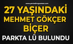 27 yaşındaki Mehmet Gökçer Biçer parkta ölü bulundu