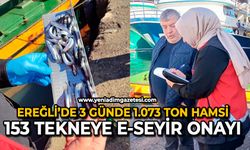 Ereğli’de 3 günde 1.073 ton hamsi: 153 tekneye e-seyir onayı