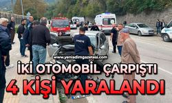 İki otomobil çarpıştı: 4 kişi yaralandı