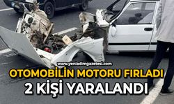 Otomobilin motoru fırladı: 2 kişi yaralandı