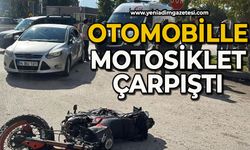 Otomobille motosiklet çarpıştı: 1 yaralı