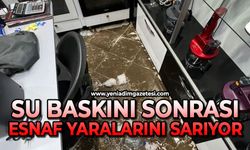 Su baskını sonrası esnaf yaralarını sarıyor