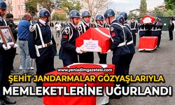 Şehit jandarmalar gözyaşlarıyla memleketlerine uğurlandı