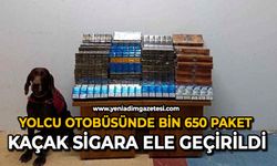 Yolcu otobüsünde bin 650 paket kaçak sigara ele geçirildi