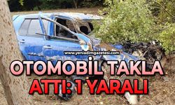 Otomobil tarlaya uçtu: 1 yaralı
