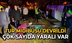Tur midibüsü devrildi: Çok sayıda yaralı var