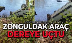 Zonguldak’ta araç dereye uçtu