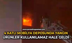 4 katlı mobilya deposunda yangın: Ürünler kullanılamaz hale geldi
