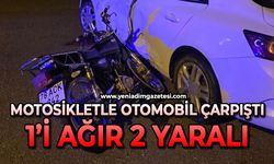 Otomobil ile motosiklet çarpıştı: 1’i ağır 2 yaralı