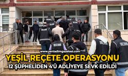 "Yeşil reçete" operasyonu: 12 şüpheliden 4’ü adliyeye sevk edildi