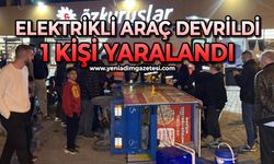 Kaldırıma çarpıp devrilen elektrikli araçtaki 1 kişi yaralandı