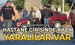 Hastane girişinde korkunç kaza: Yaralılar var