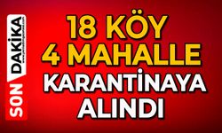 18 köy, 4 mahalle karantinaya alındı