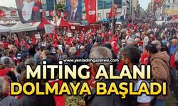 Miting alanı dolmaya başladı