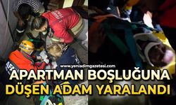 Apartman boşluğuna düşen yaşlı adamı ekipler kurtardı